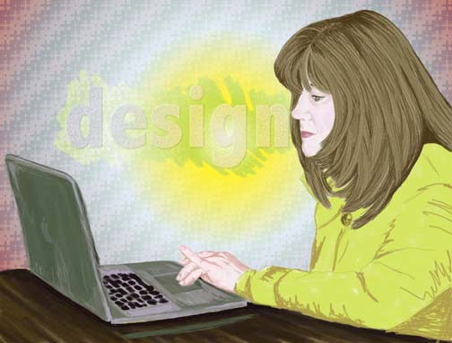 Illustration of Connie Sweet electronic design illustration