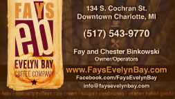 Fay's Evelyn Bay Coffee Shop Business Card