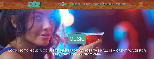 Charlotte Michigan Website design for The Hall
